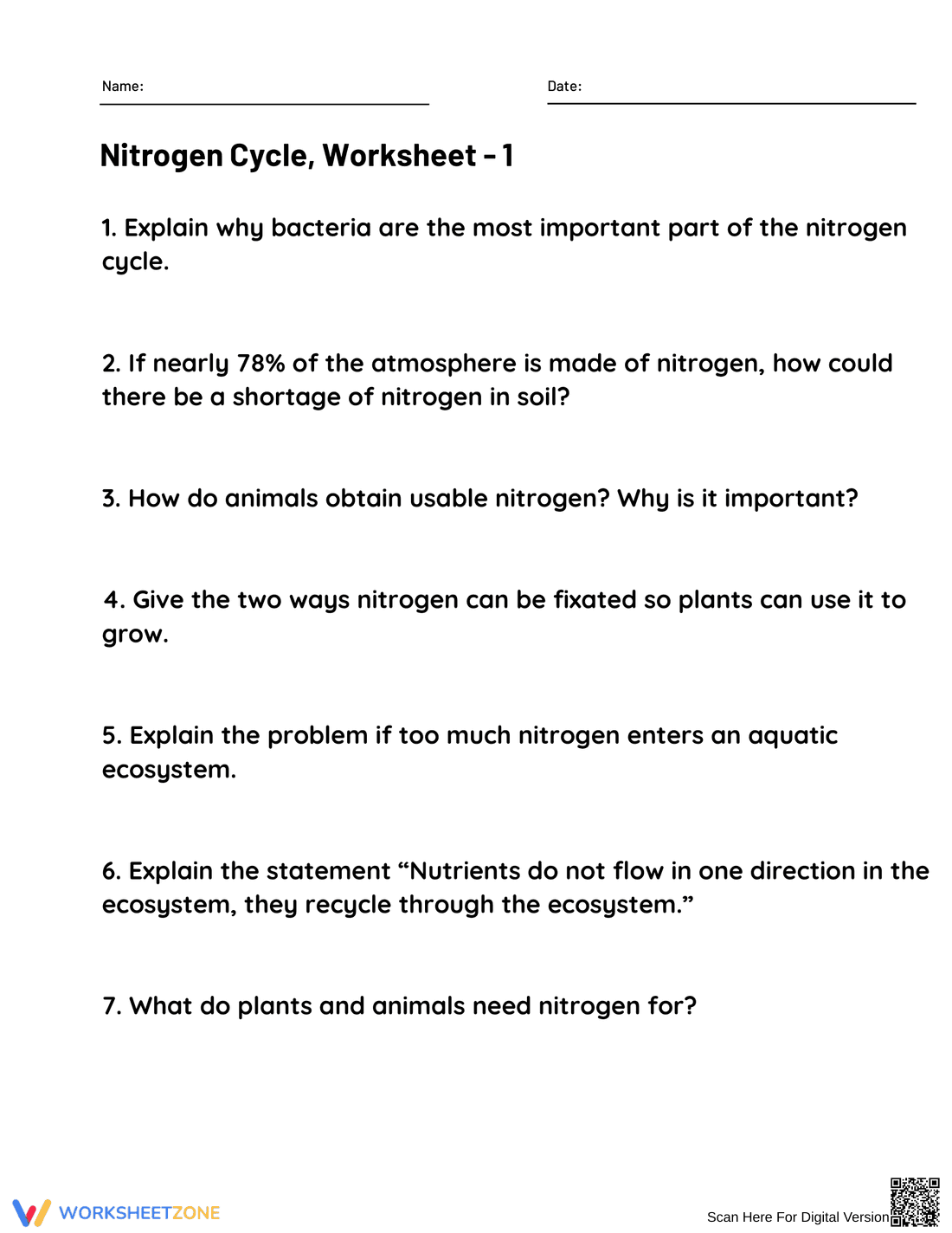 Nitrogen Cycle Explained - Page 1