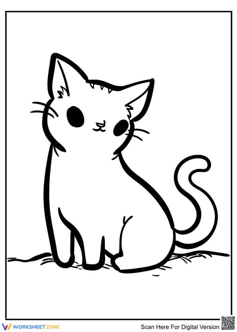 Kitten Coloring Page | Essential Grade K-2 Printable - Page 1