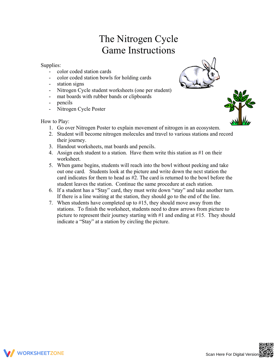 Nitrogen Cycle Game Instructions - Page 1