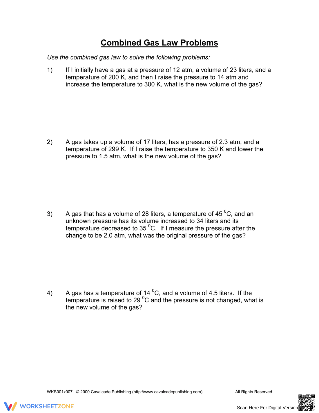 Combined Gas Law Problems - Page 1