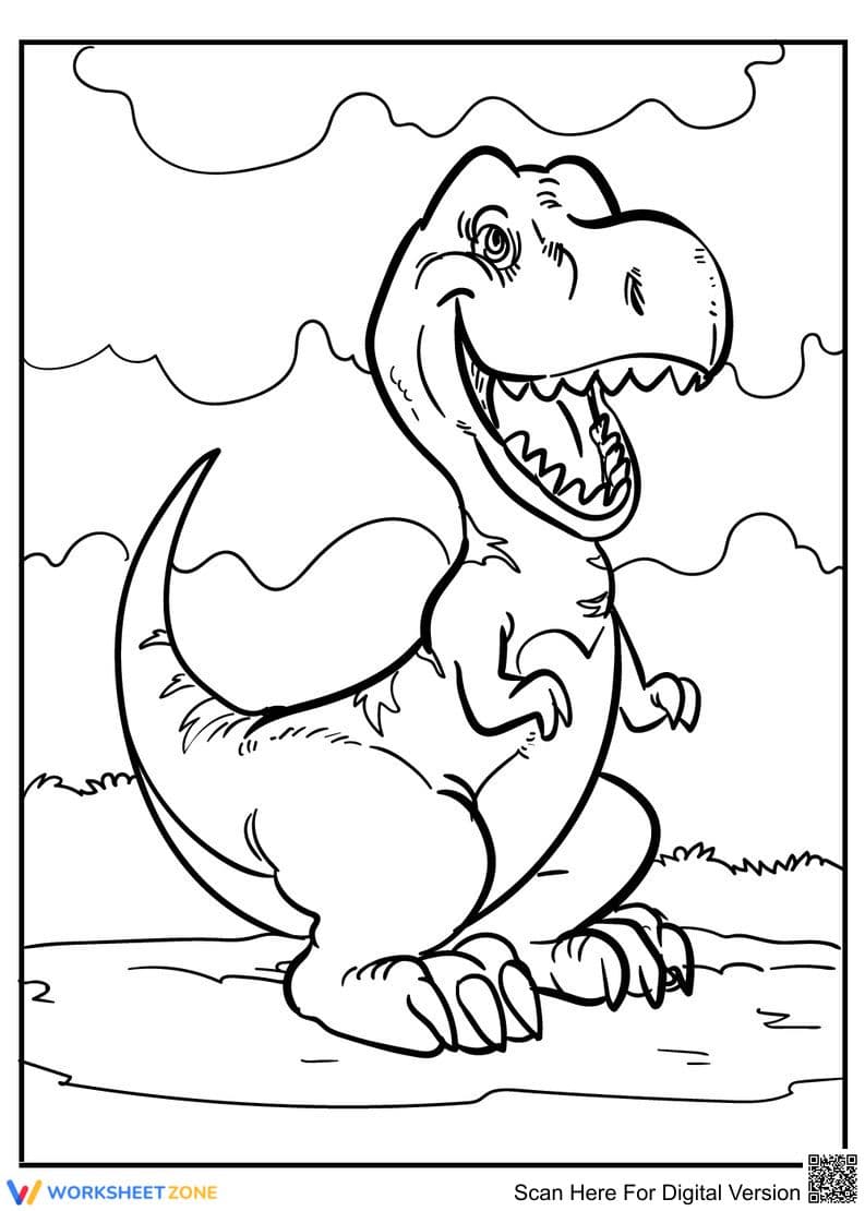Excited T-Rex Illustration - Page 1