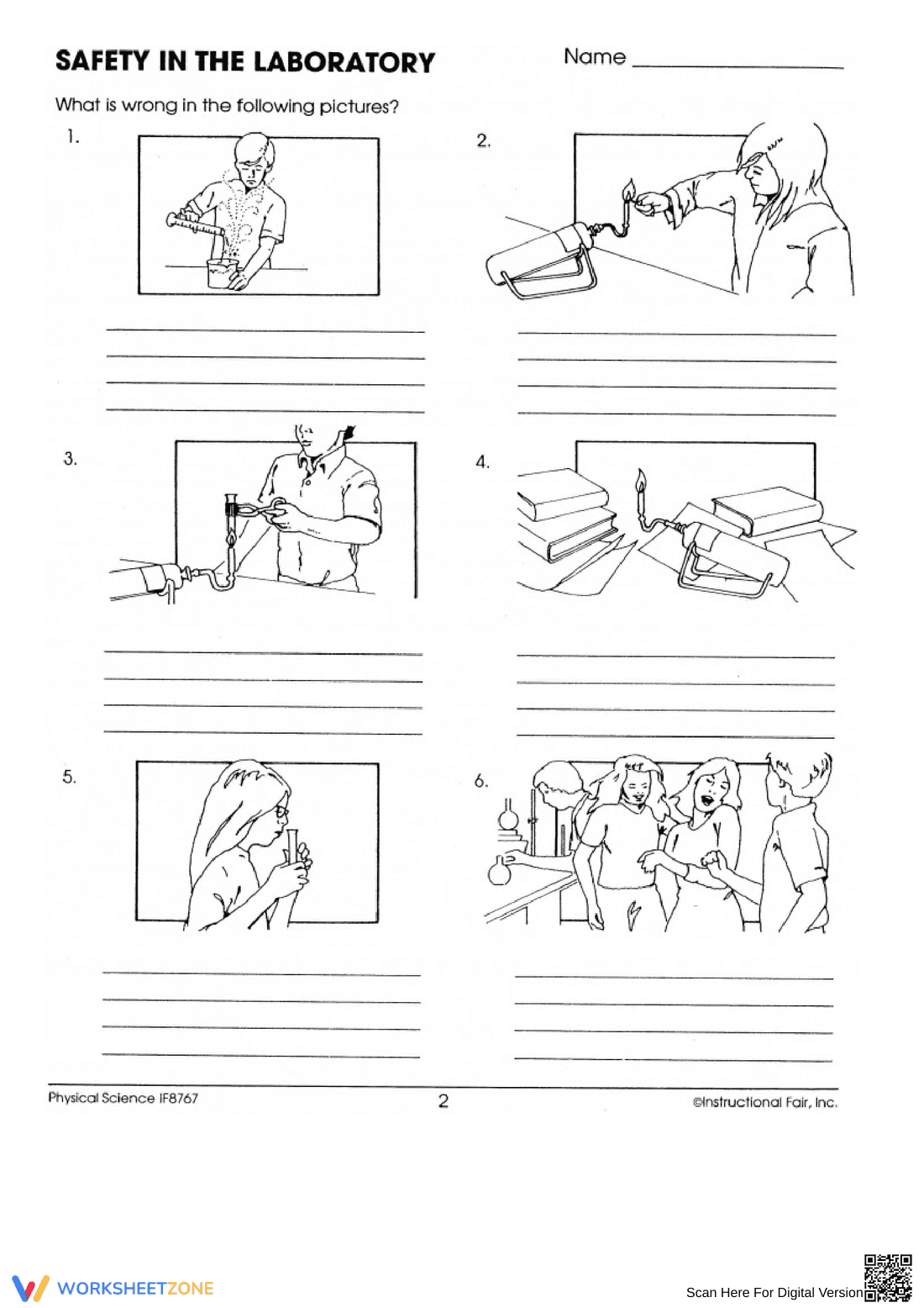 Lab Safety Rules and Guidelines Worksheet - Page 1