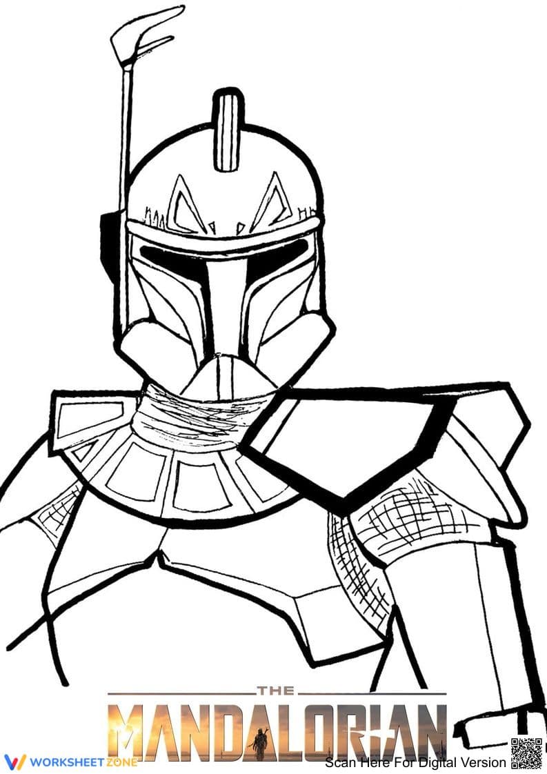 Character with a Helmet Illustration Worksheet - Page 1
