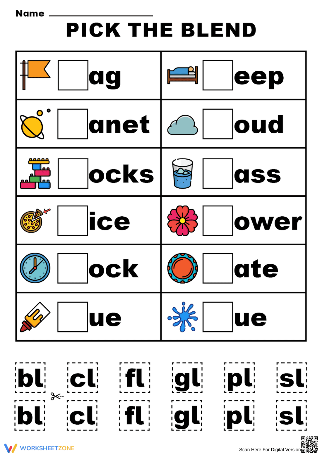 Identifying Consonant Blends Phonics Worksheet - Page 1