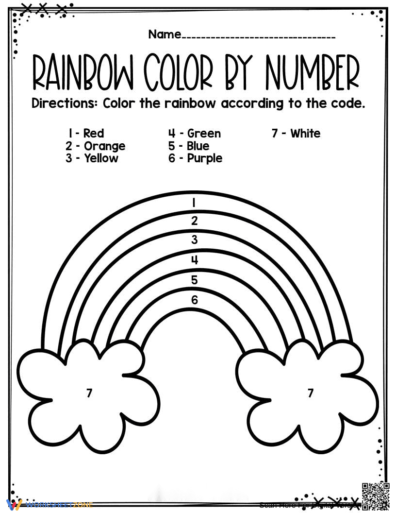 Rainbow Color by Number - Page 1