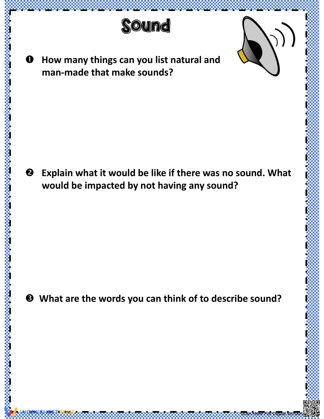 Sound Answer Question Worksheet - Page 1