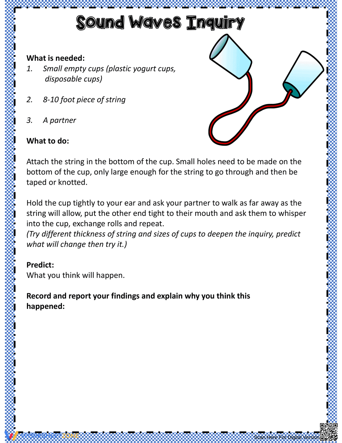 Sound Wave Inquiry Worksheet - Page 1