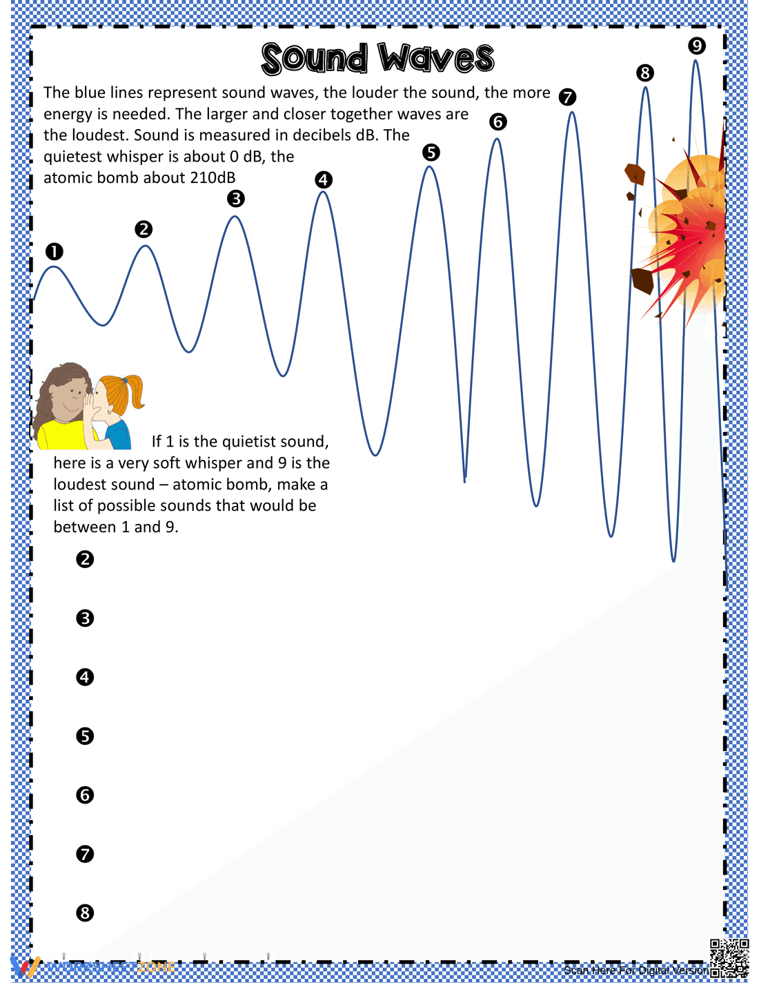 Printable Sound Waves Worksheet | Grade 7 Science - Page 1
