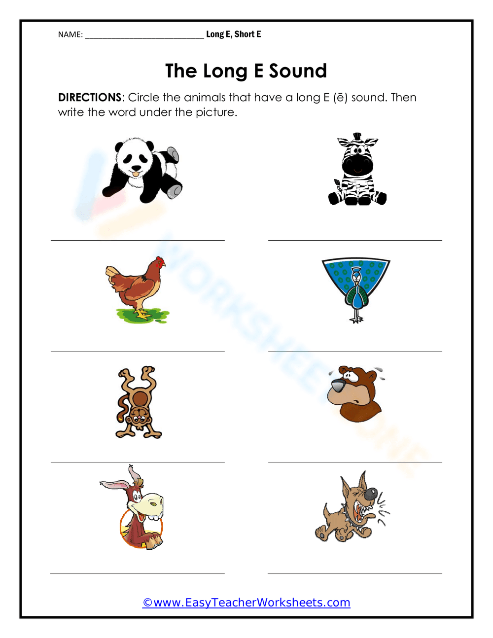 Learning The Long E Sound - Page 1