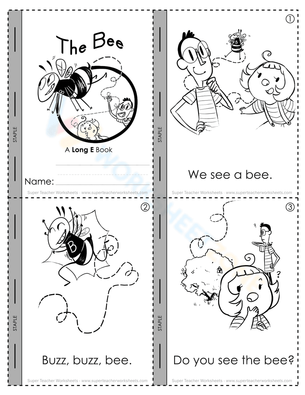 Long E Mini Book 'Buzz Buzz Bee' - Page 1