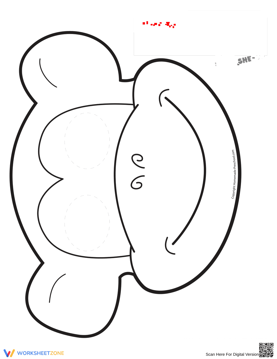 Printable Monkey Mask Craft Activity - Page 1