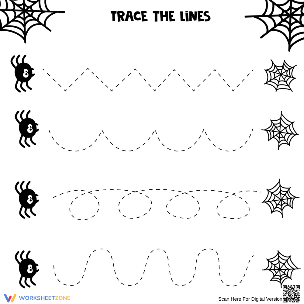 Trace the Lines Activity Worksheet - Page 1