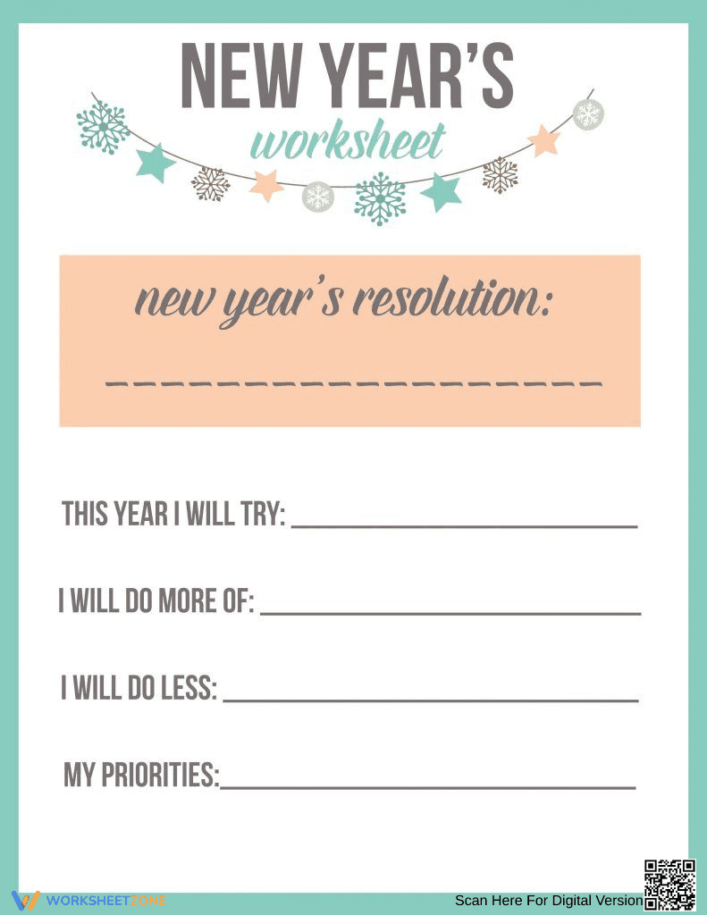 Fun New Year's Worksheet Activity - Page 1