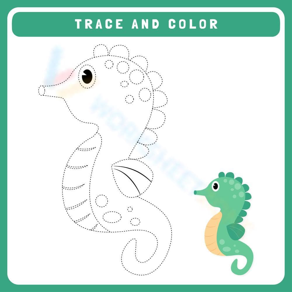 Fun Trace and Color Worksheet - Page 1