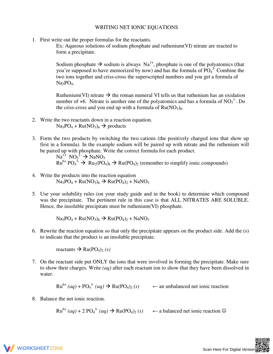 Writing Net Ionic Equations - Page 1