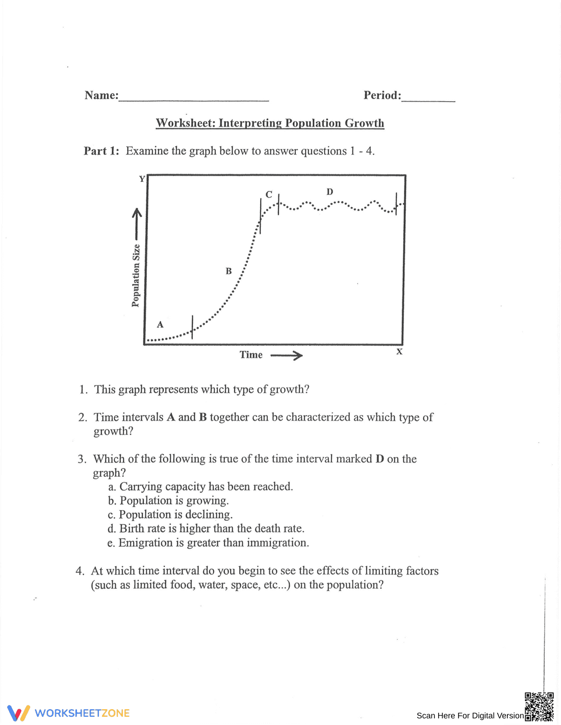 Interpreting Population Growth: Analysis Worksheet - Page 1