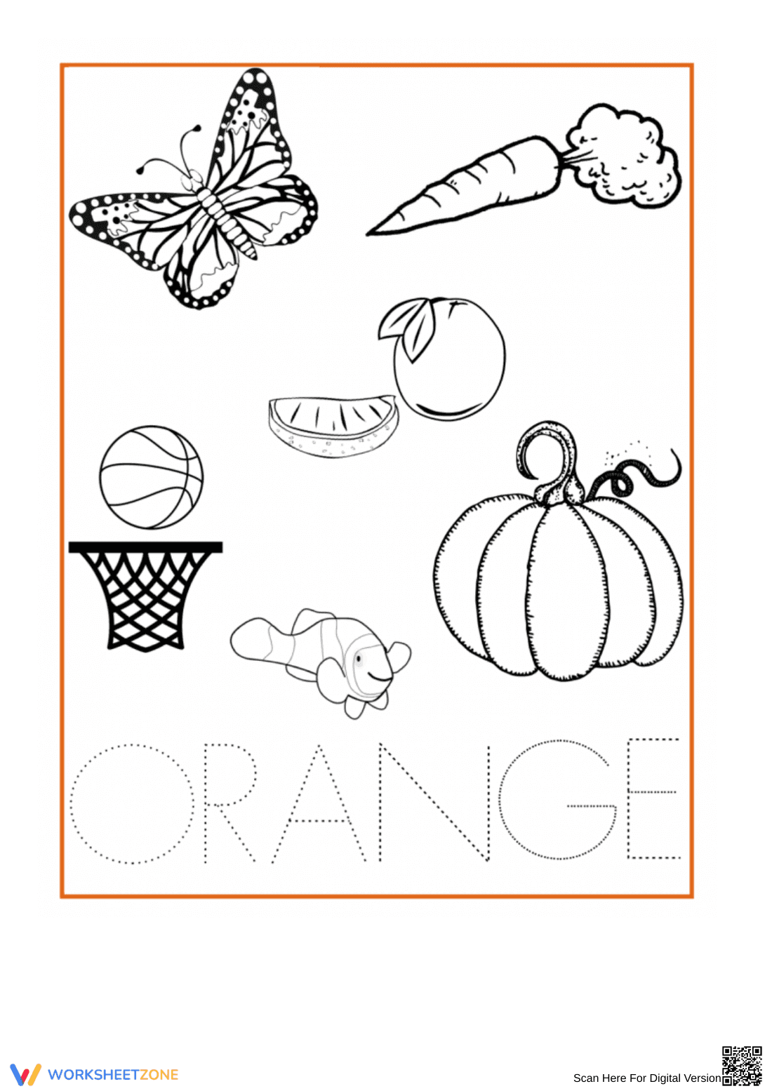 Engaging Worksheet: Discover the Color Orange - Page 1