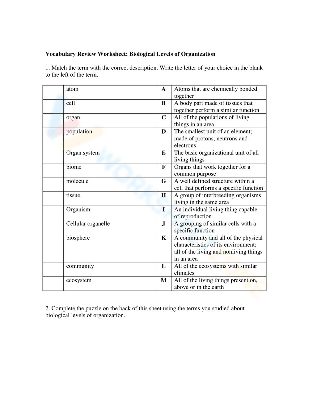 Exploring Biological Levels of Organization - Page 1