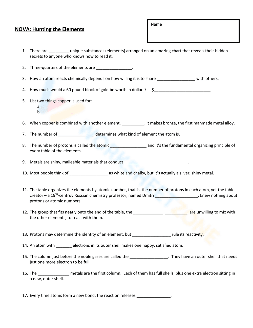 Nova: Hunting the Elements - A Chemistry Adventure - Page 1