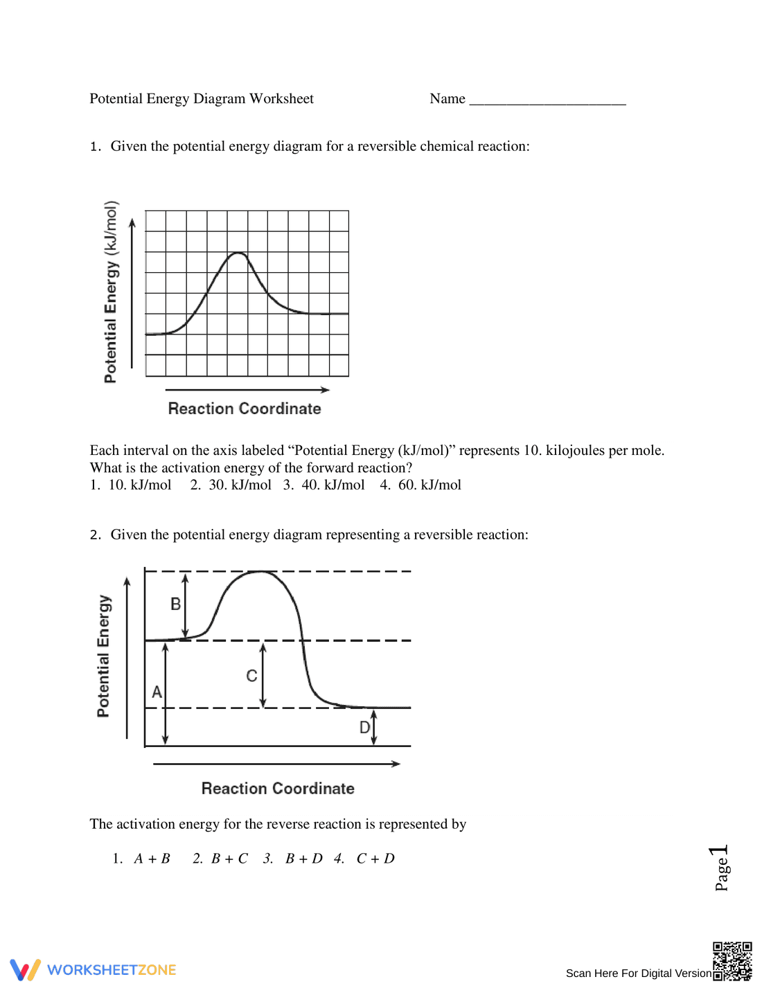 Master Potential Energy Diagram Concepts - Page 1