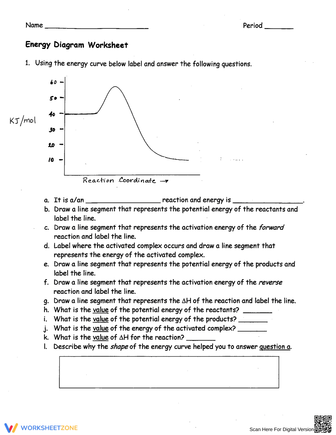 Practice Potential Energy Diagram Skills - Page 1