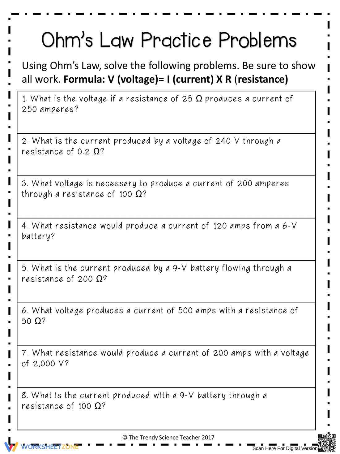 Solving Ohm's Law Practice Problems - Page 1