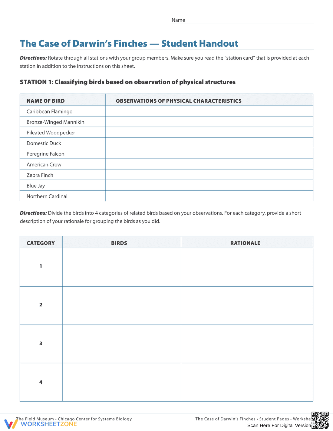 Adaptive Traits of Darwin's Finches - Page 1