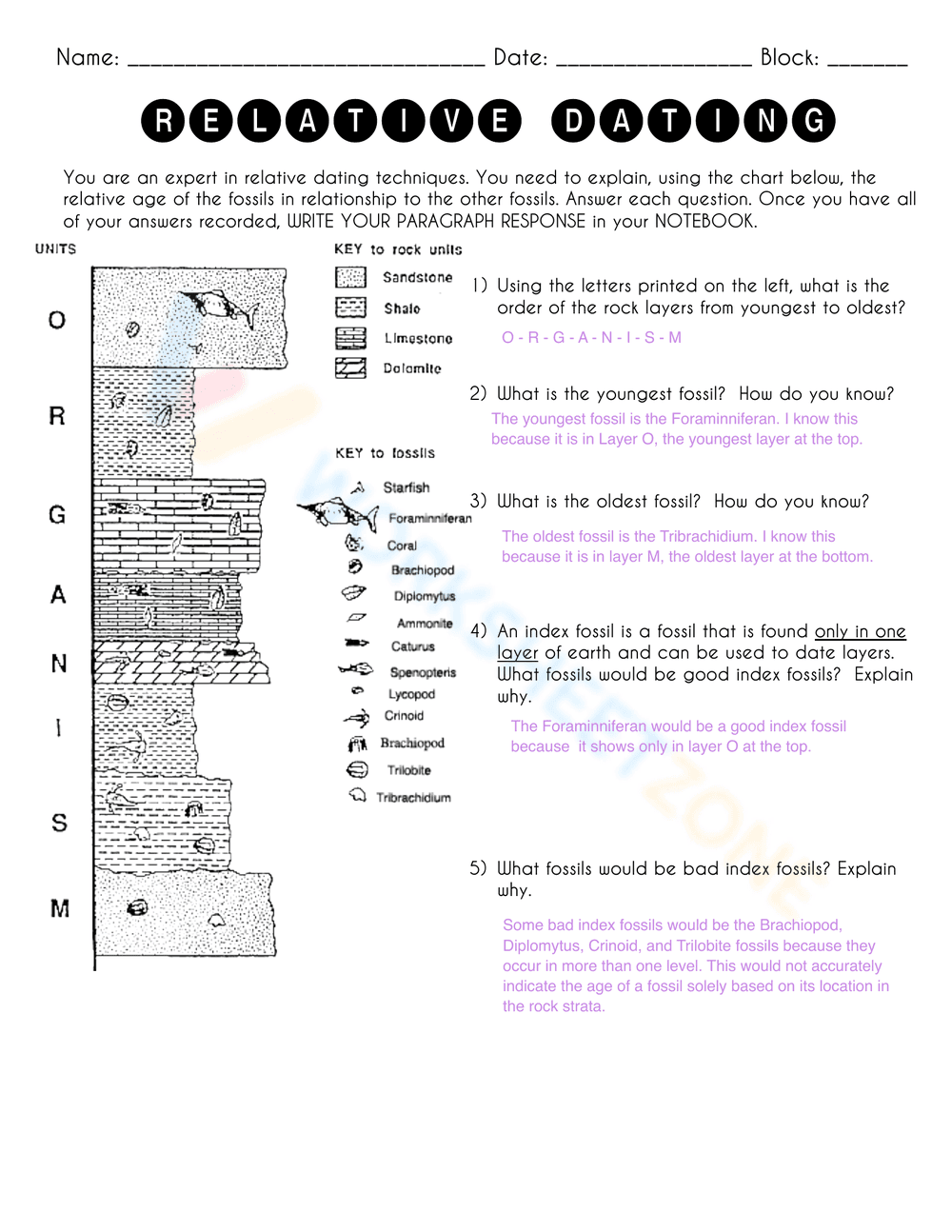 Advanced Relative Dating - Page 1