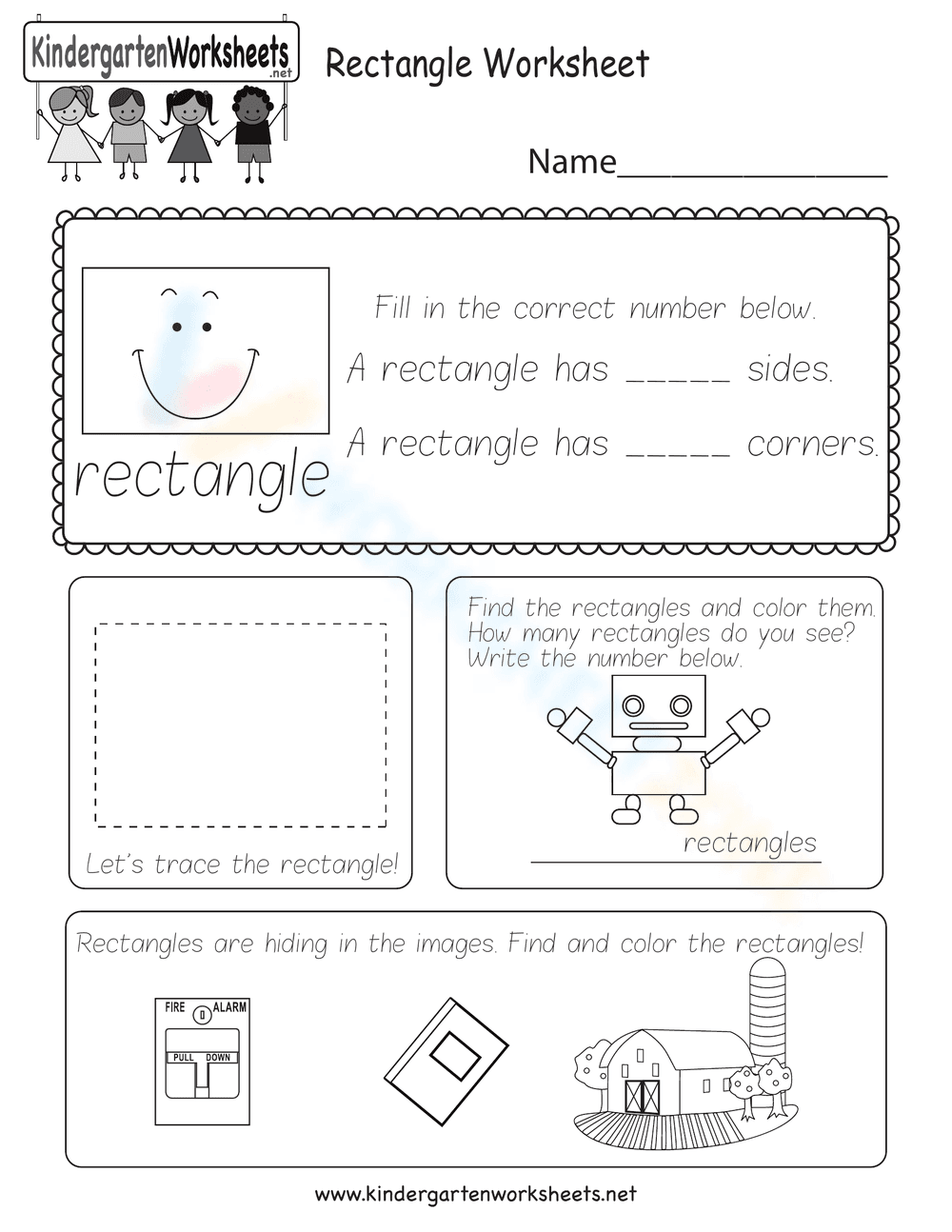 Rectangle worksheet - Page 1