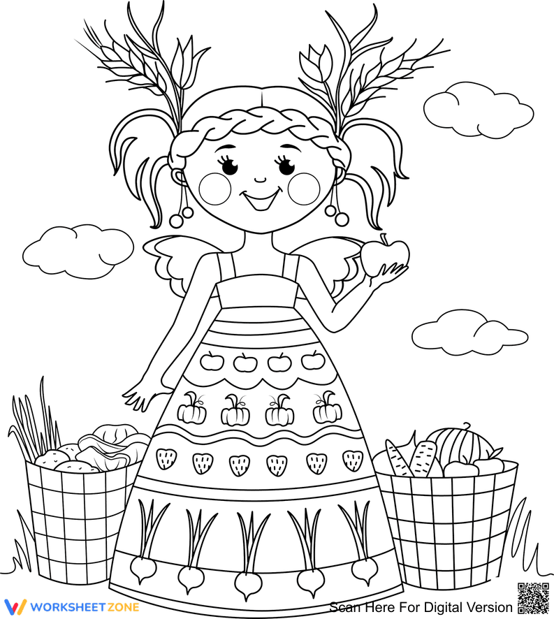 Harvest Fairy: Learn about Seasons Worksheet - Page 1