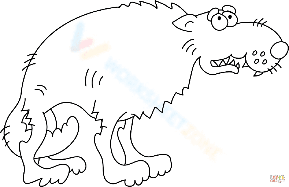 Funny Arctic Wolf: Art and Wildlife Worksheet - Page 1