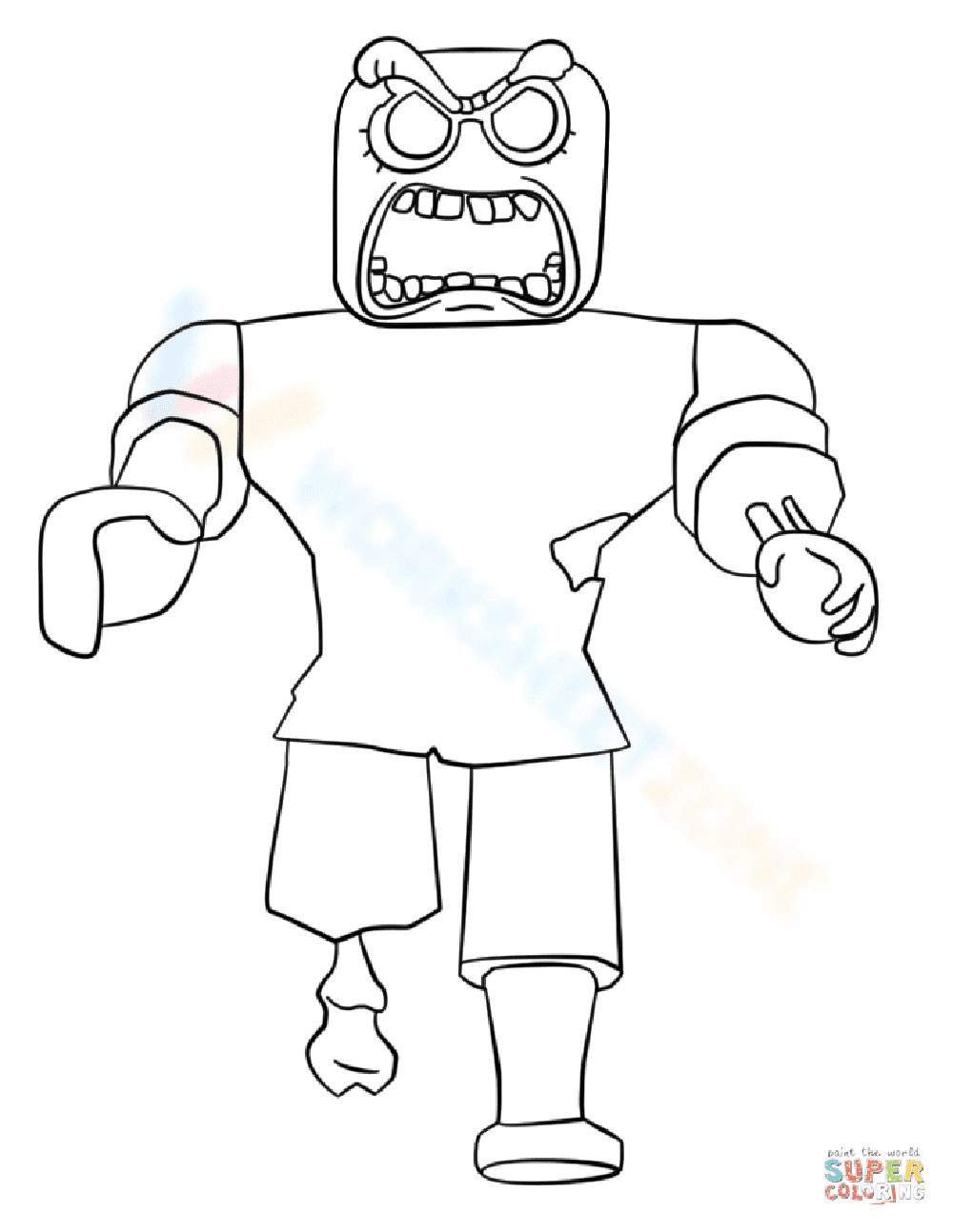 Roblox Zombie Coloring Page - Page 1