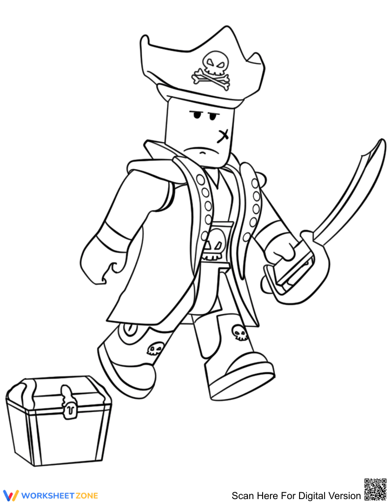Roblox Pirate Coloring Page - Page 1