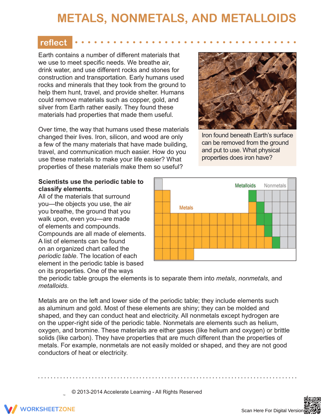 Metals, Nonmetals, and Metalloids Info - Page 1