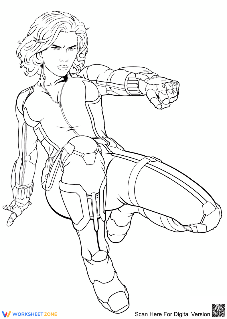Avengers Black Widow Coloring Page - Page 1