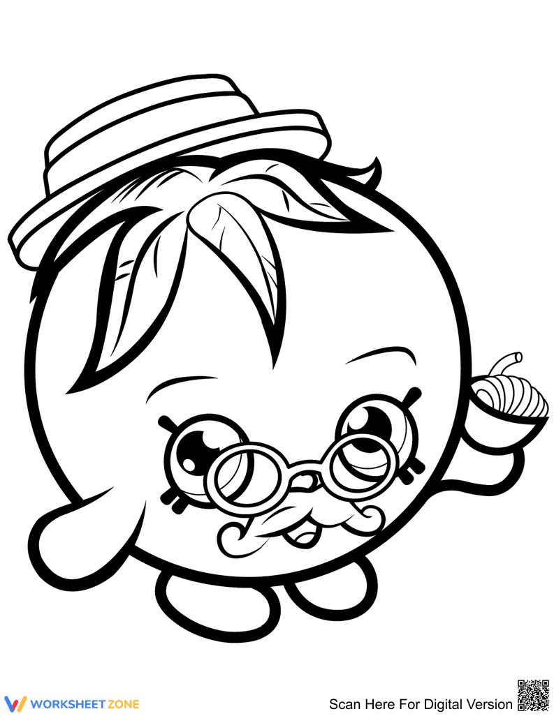Papa Tomato Shopkin Coloring Page | Essential Printable - Page 1