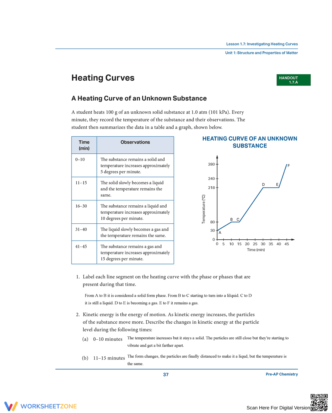 Understanding Heating Curves Graph - Page 1