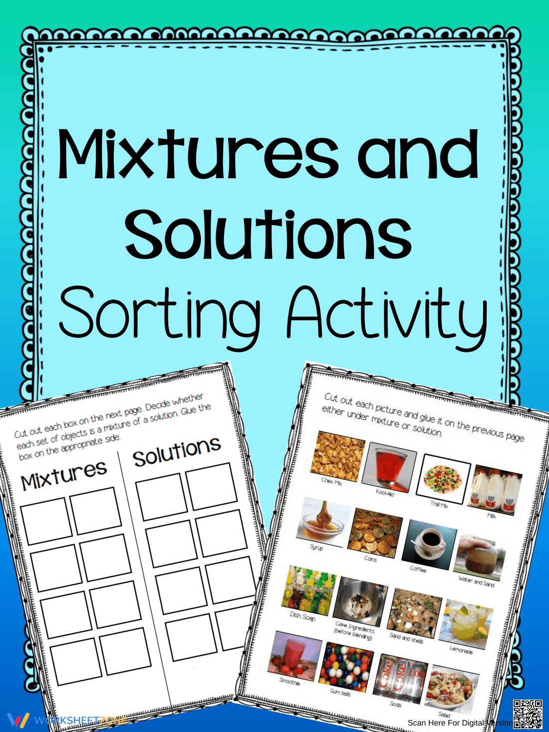 Mixtures and Solutions Sorting Activity - Page 1