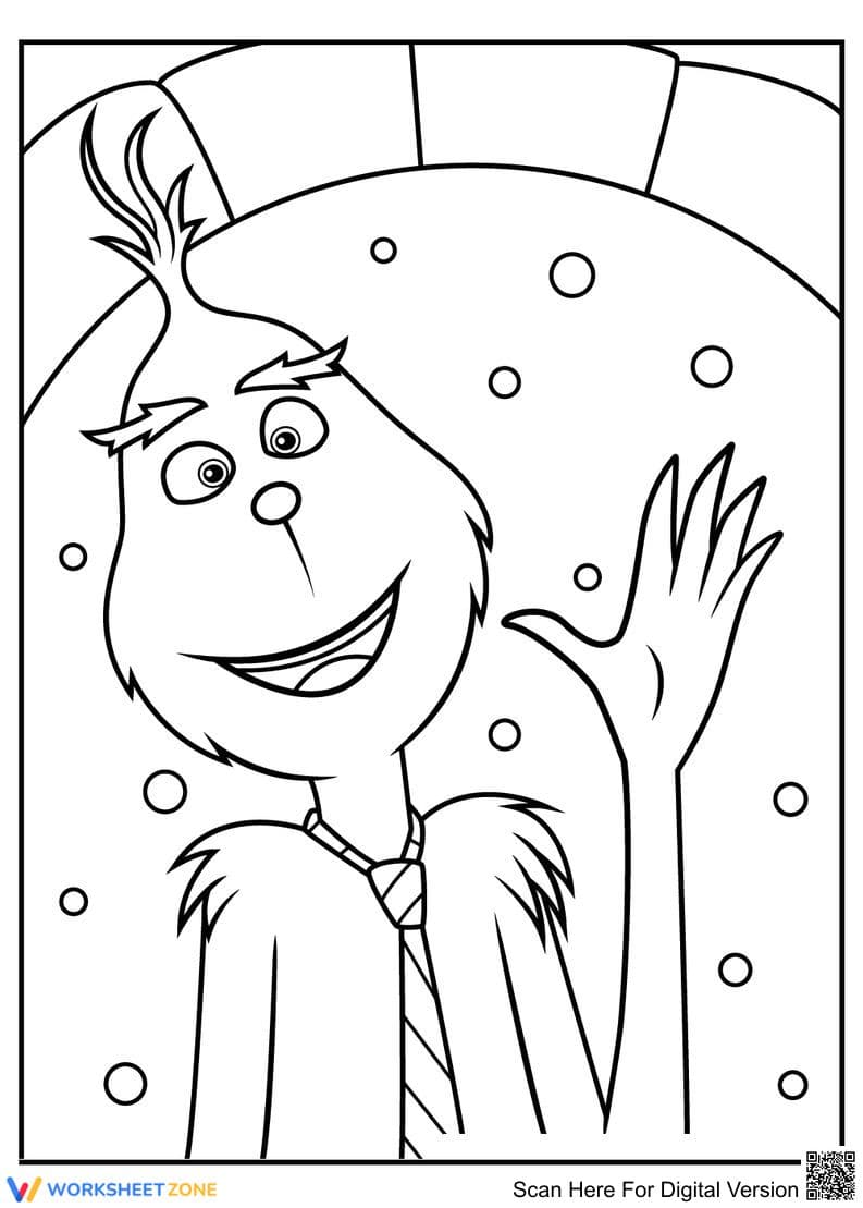 Waving Grinch Coloring Page - Page 1