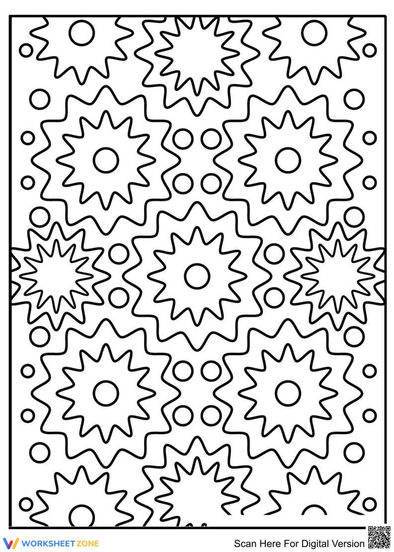 Trippy Pattern Coloring Page | Essential Fine Motor Art - Page 1