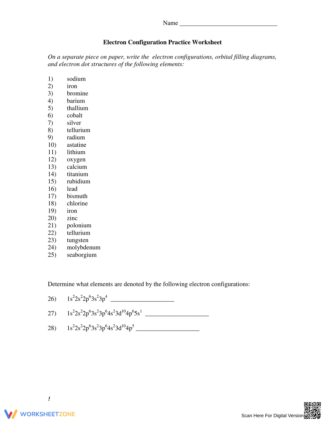 Electron Configurations Worksheet: Updated Guide - Page 1