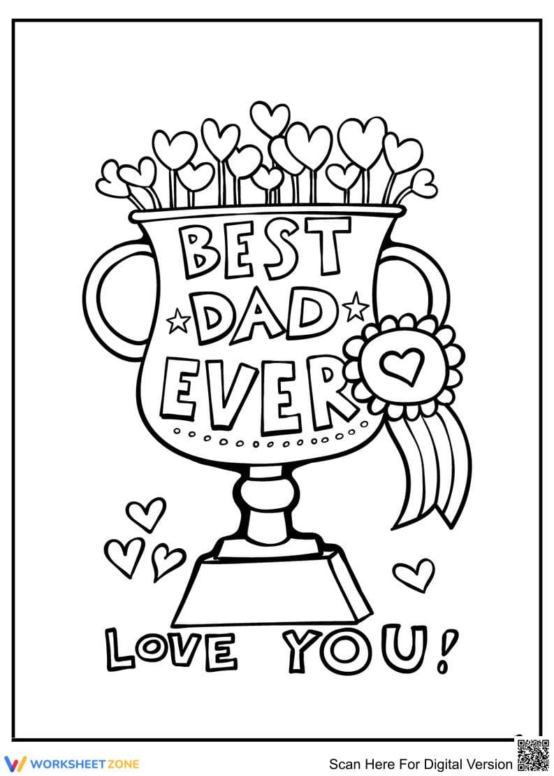 Best Dad Ever Worksheet: Father's Day Activity - Page 1
