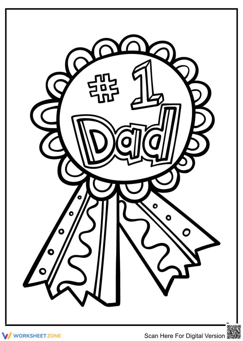 #1 Dad Worksheet: Father's Day Fun - Page 1