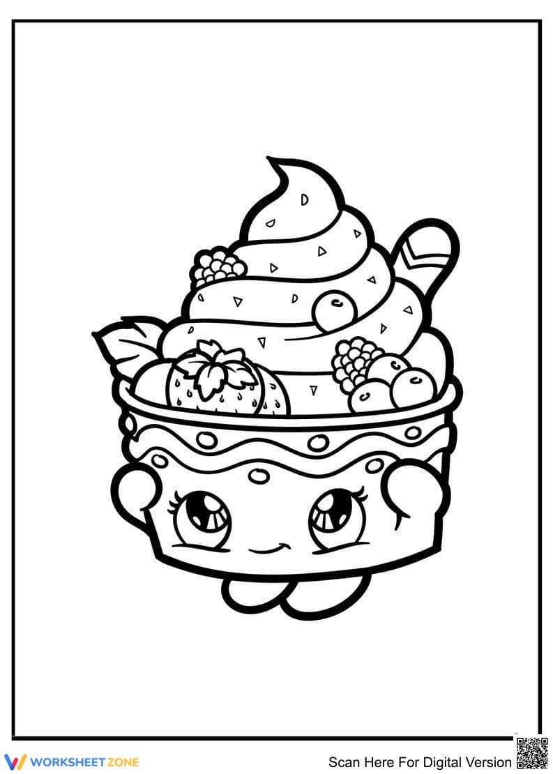 Adorable Ice Cream Worksheet: Coloring Fun - Page 1