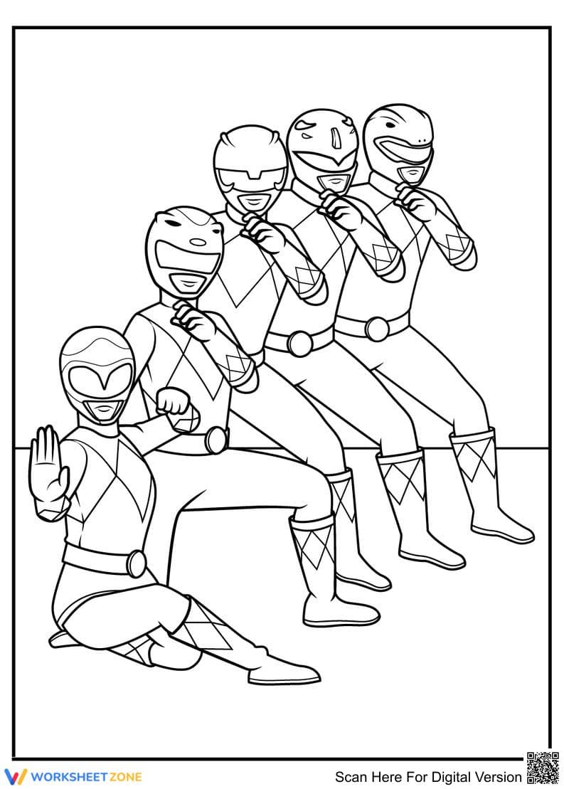 Printable Power Rangers Coloring Page | Grade K - Page 1