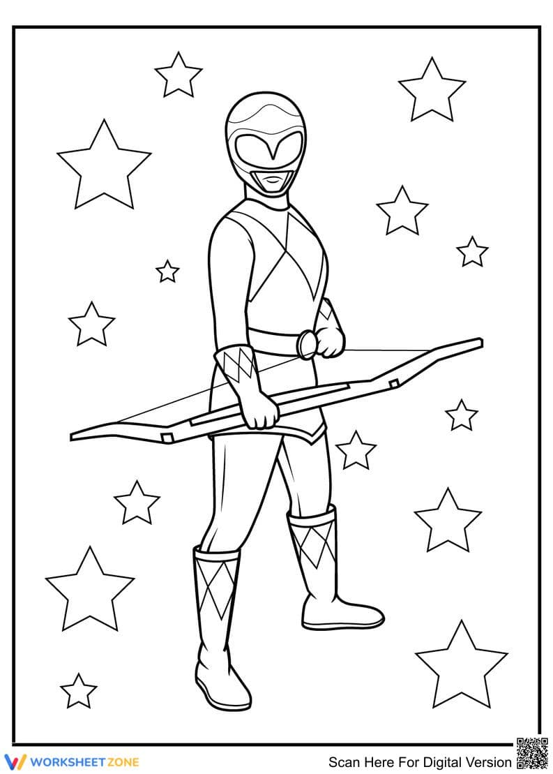 Pink Ranger Worksheet: Fun Coloring Time! - Page 1