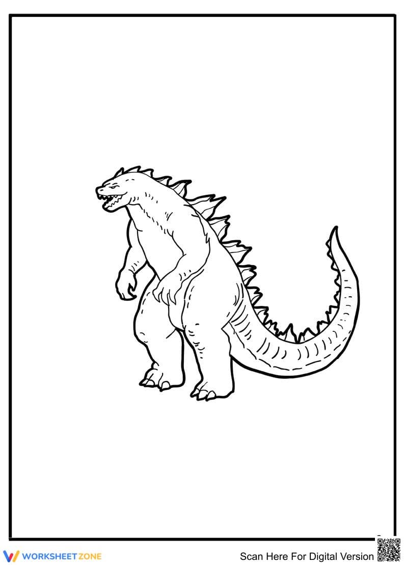 Godzilla Coloring Sheet: Printable Fun - Page 1