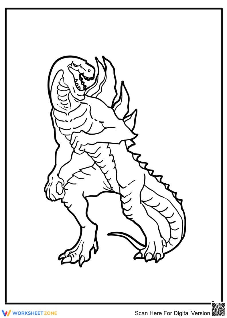 Slender Godzilla Coloring Page - Page 1