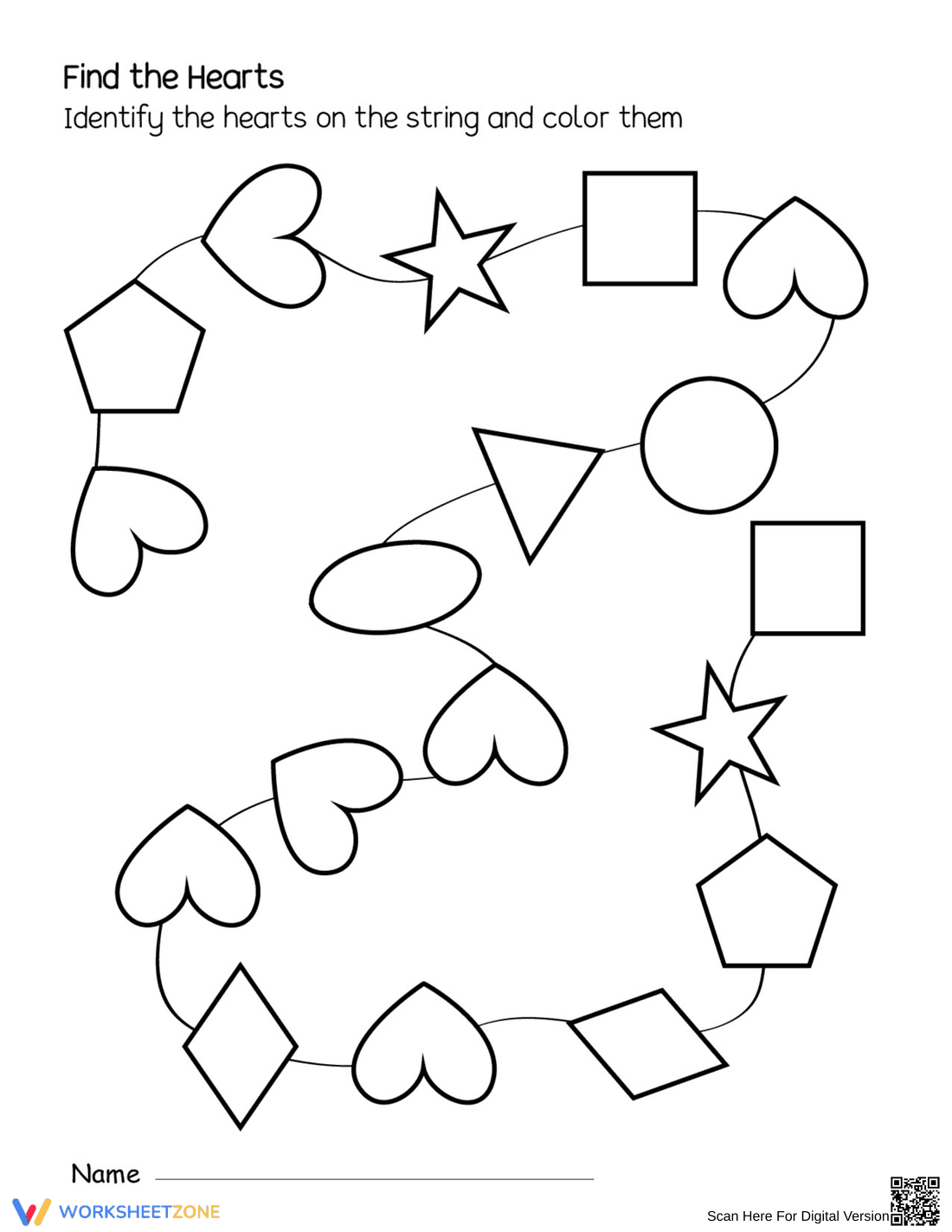 Find the Hearts Worksheet - Page 1