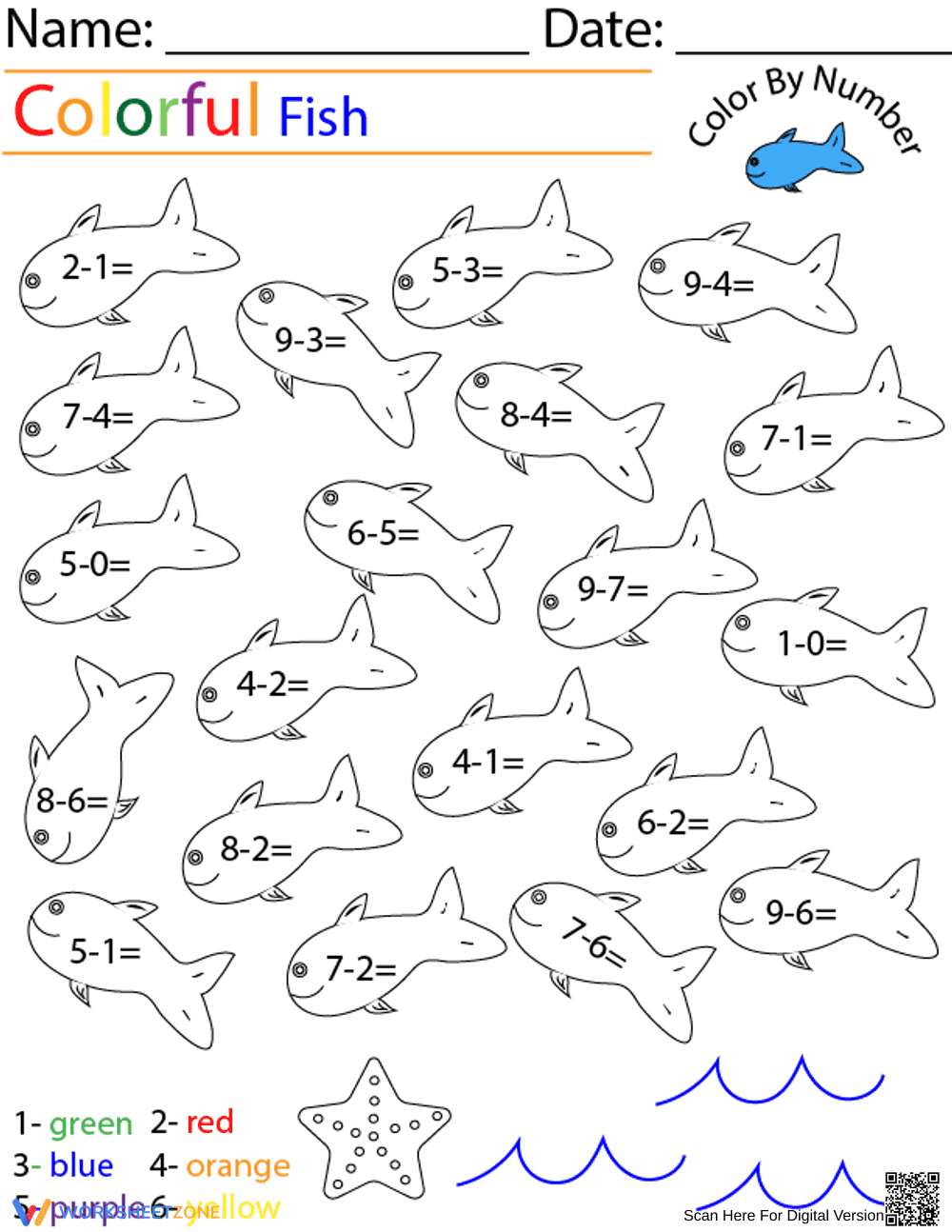 Colorful Fish Coloring Page - Page 1
